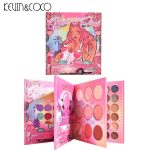 پالت کتابی ۳ صفحه ی سایه و رژگونه و هایلایتر برند Kevin&coco