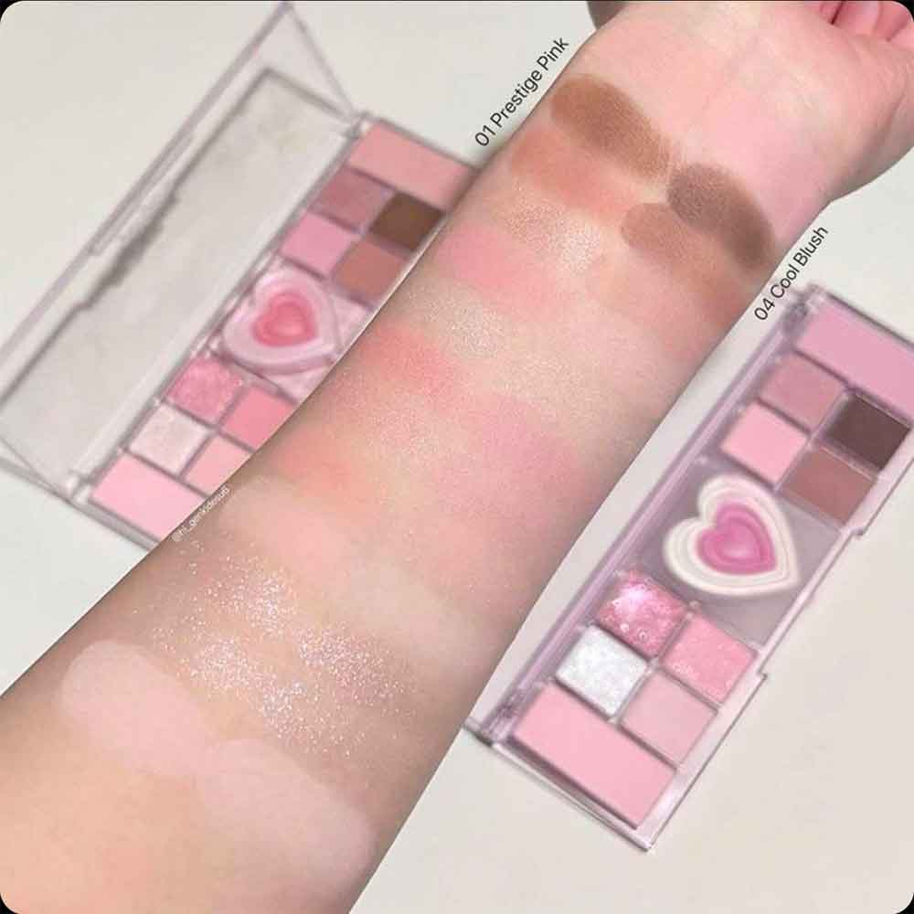 پالت سایه و هایلایتر و رژگونه قلبی میس لارا