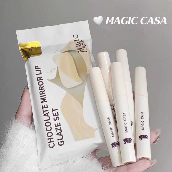 پک رژ لب مایع 5 عددی کره ای مدل شکلاتی مجیک کاسا MAGIC CASA