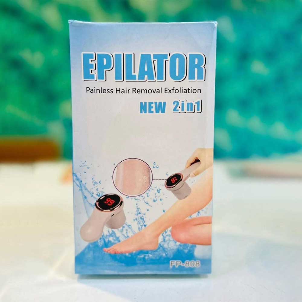 اپیلاتور و لایه بردار دو کاره بدون درد دارای نمایشگر دیجیتال مدل FP-808