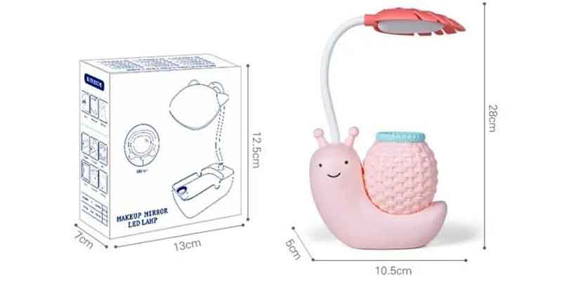 اندازه چراغ مطالعه و استند مداد طرح حلزون